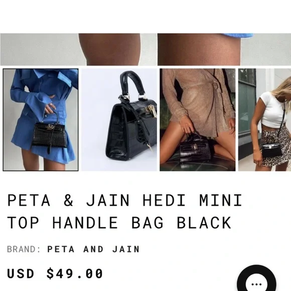 Princess Polly Peta and Jain Crocodile print black crossbody with gold hardware - Picture 11 of 16